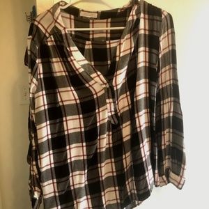 August Mist Red and Black Plaid Shirt